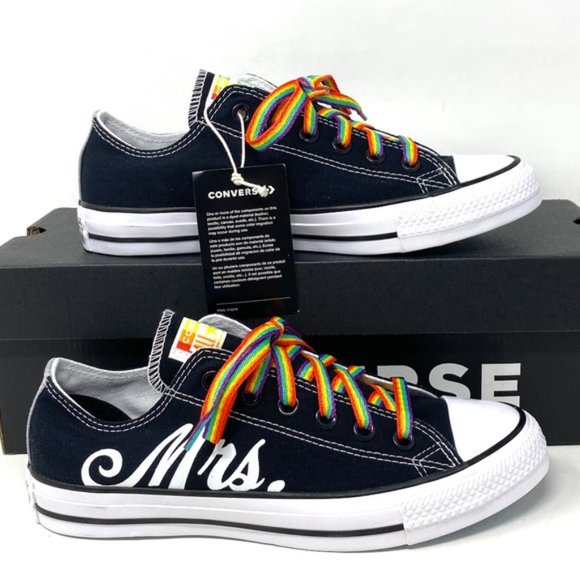 Converse Ctas Low Top Canvas Black Wedding Women's Sneakers Custom 171213C-BLWT - Picture 5 of 12